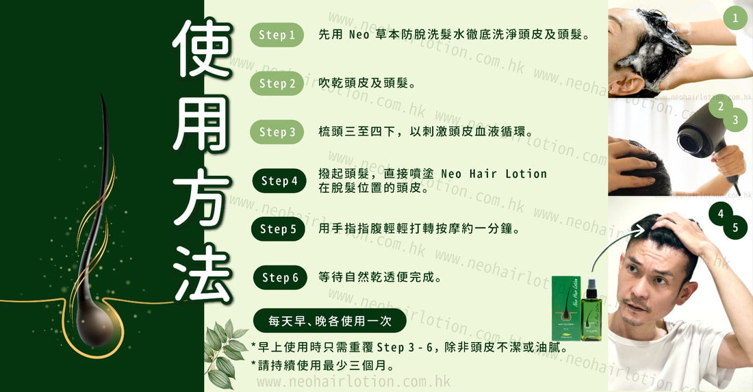 Neo Hair Lotion 使用方法 How to use