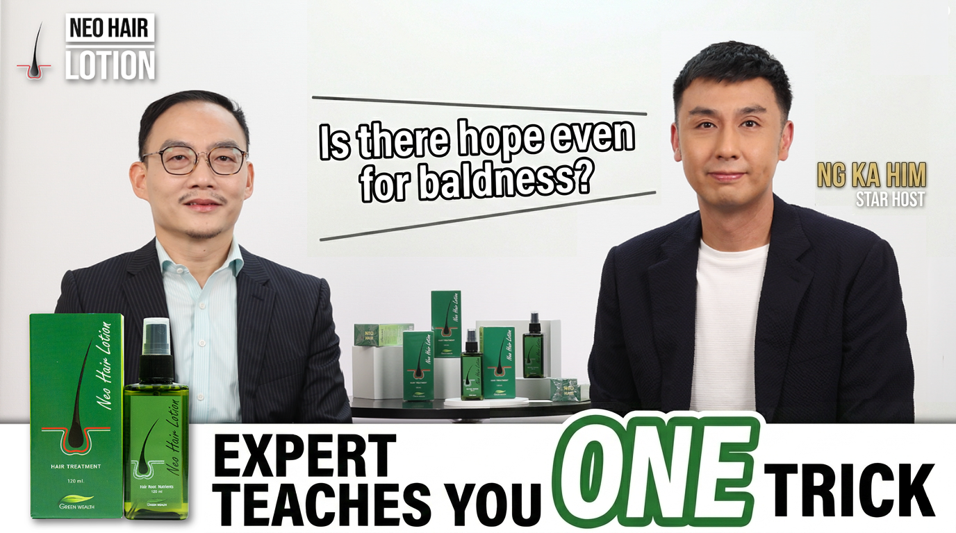 Load video: Vince Ng and Hair Expert Jason explain the use of Neo Hair Lotion.
